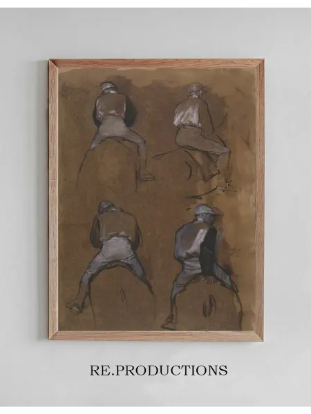 Re.productions Постер Four Studies of a Jockey - Edgar Degas