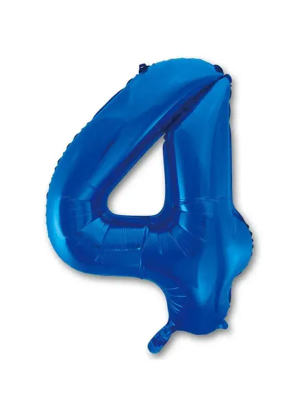 Весёлая затея Шар фольгированная Цифра 4 Blue 102см