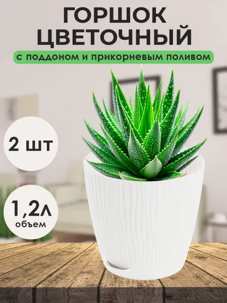 Fashion Flora Набор горшков для цветов с поддоном 1.2л 2шт