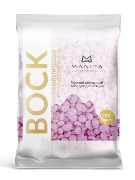 MANITA PROFESSIONAL Воск для депиляции в гранулах синтетический, пион, 100 г