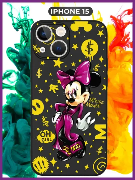 WoodyShop Силиконовый Чехол на iPhone 15 с принтом