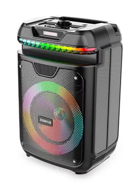 Портативная колонка ZQS серия, Bluetooth RGB TWS микрофон USB TF AUX FM дисплей, с караоке