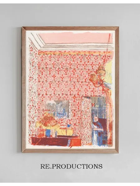 Re.productions Постер Interieur aux tentures roses I - Édouard Vuillard