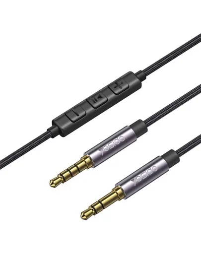 Кабель Aux с микрофоном и регулятором Yesido YAU30