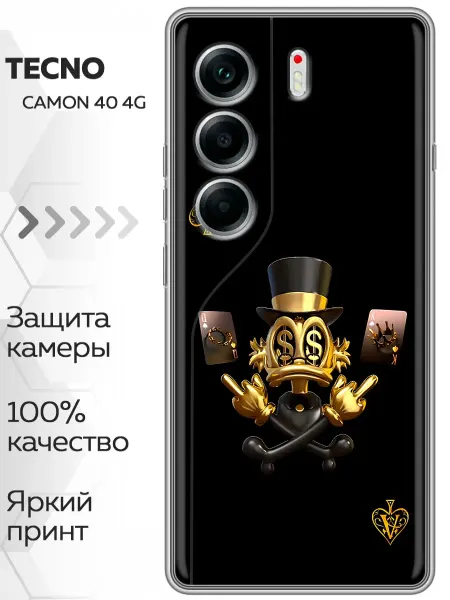 Marketclub Чехол на Tecno Camon 40 Золотой скрудж макдак