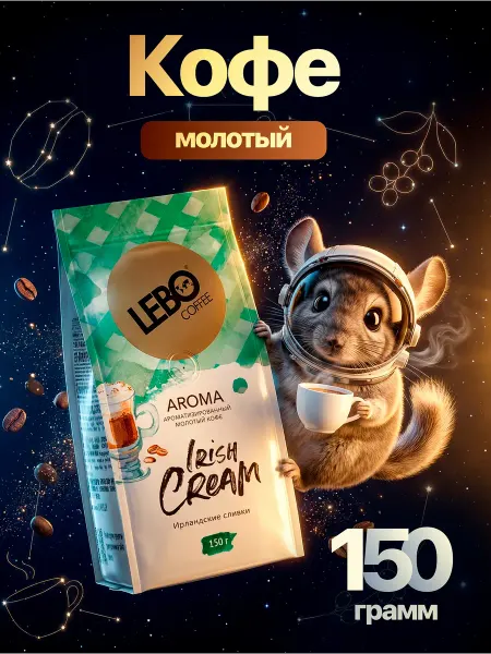 Lebo Кофе молотый ароматизированный Ирландские сливки 150 гр
