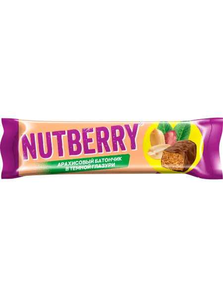 Батончик шоколадный NUTBERRY арахисовый в темной глазури, 50