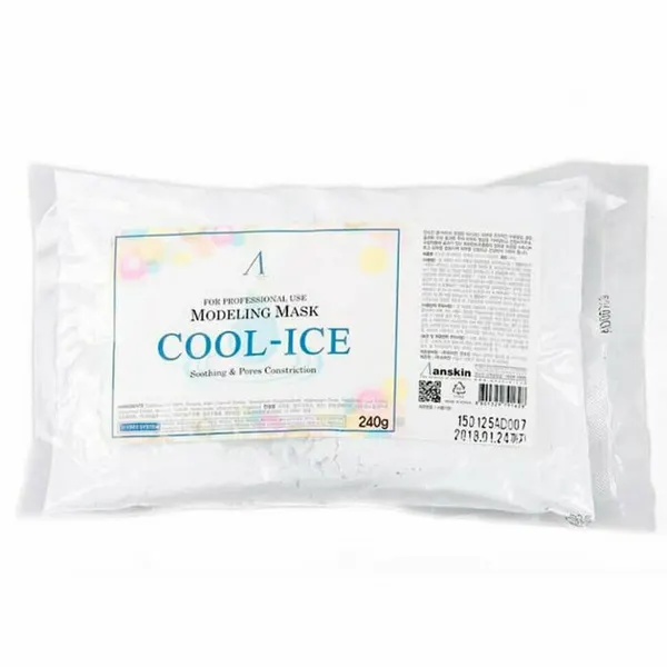 Anskin Original Маска для лица косметическая, альгинатная с охлаждающим и успокаивающим эффектом Cool-Ice Modeling Mask, пакет, 240гр