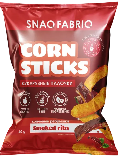Палочки кукурузные SNAQ FABRIQ со вкусом копченые ребрышки