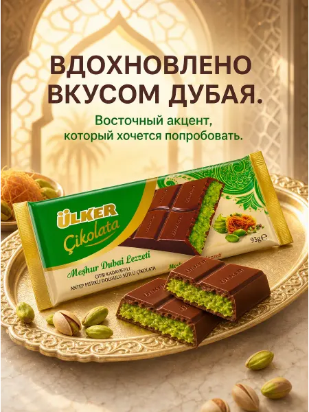 Дубайский шоколад с фисташкой и катаифом Ulker