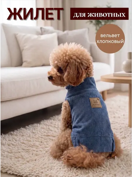 Pepino_pet Одежда для собак мелких пород жилет вельветовый