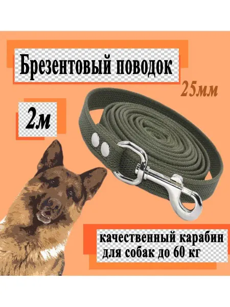 Sewara Поводок брезентовый с усиленным карабином