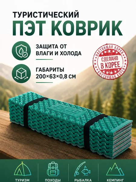 Gochu Коврик туристический складной 200х63х0.8 см. Корея