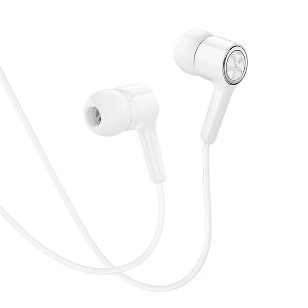 Проводные наушники M104, HOCO, Gamble universal earphones, вакуумные с микрофоном, белые
