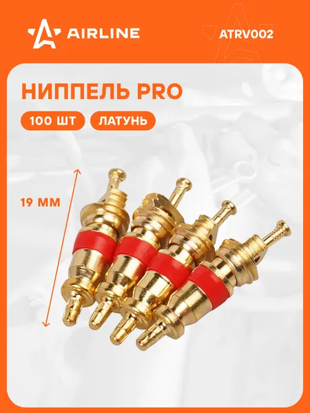 Золотник автомобильный ниппель для колеса 100 шт, PRO короткий 19 мм AIRLINE ATRV002