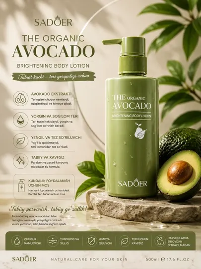 Лосьон для тела SADOER Avocado Marshmallow Body Lotion, 200 мл