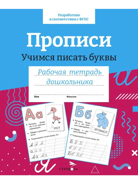 Стрекоза Прописи. Учимся писать буквы. Рабочая тетрадь дошкольника