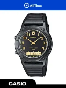 Часы мужские Casio Collection AW-49H-1B / Часы наручные кварцевые черные спортивные с секундомером японские