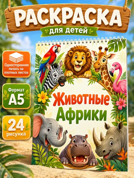 Раскраска для детей Животные Африки
