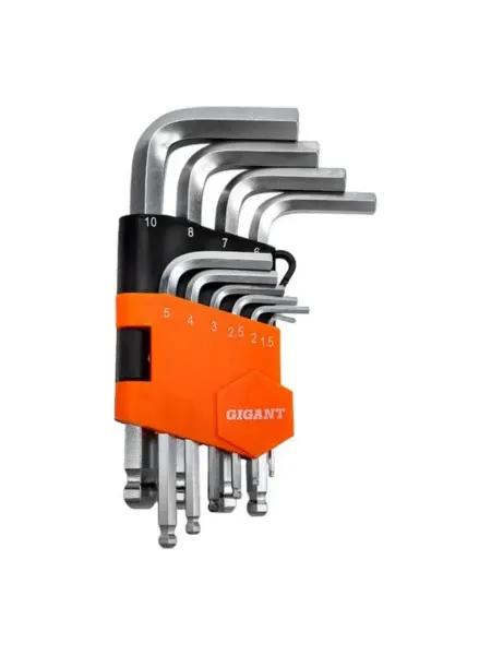 GIGANT Набор шестигранных ключей г-образных шаровых 10 шт