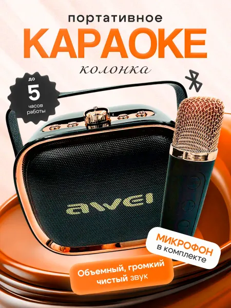 AWEI Портативная мини-колонка с микрофоном