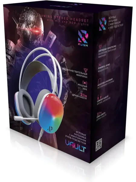 AWEI Наушники игровые Smartbuy VAULT с RGB-подсветкой, белые