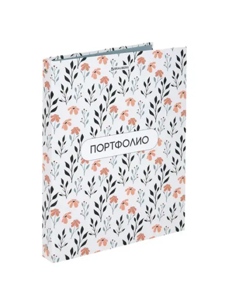 Папка-портфолио BRAUBERG "Flowers" 4 кольца 20 файлов A4