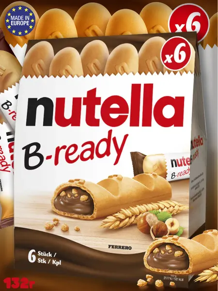 Nutella Вафельные батончики B-ready, ореховый снэк Нутелла