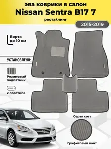Автомобильные эва коврики Nissan Sentra B17 рестайлинг, ева коврики с бортами, eva в машину