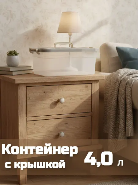 Полимербыт Контейнер для хранения с крышкой 4,0л