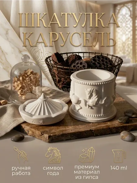 KArm Decor Шкатулка для украшений карусель белый