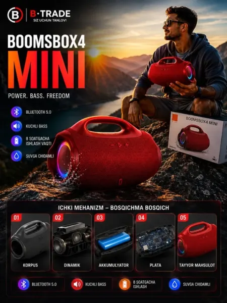 Bluetooth колонка SOONBOX B62, беспроводной динамик с RGB подсветкой