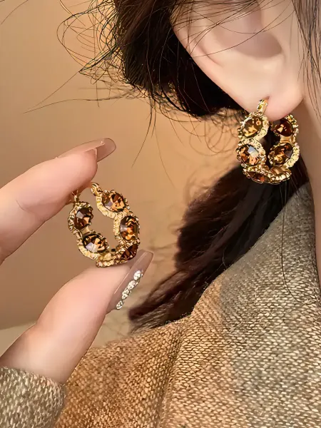 Irbis Glamour Серьги кольца с камнями бижутерия