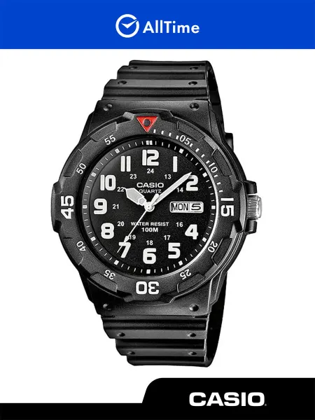 Casio Часы наручные водонепроницаемые кварцевые черные японские