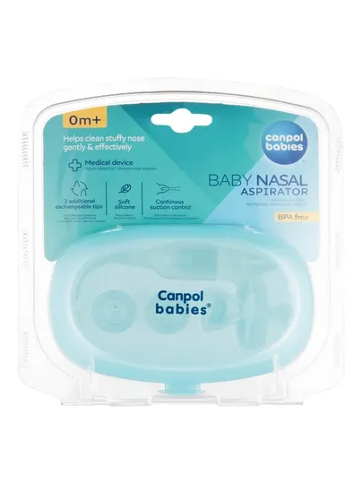 Силиконовый аспиратор для носа в контейнере Canpol Babies