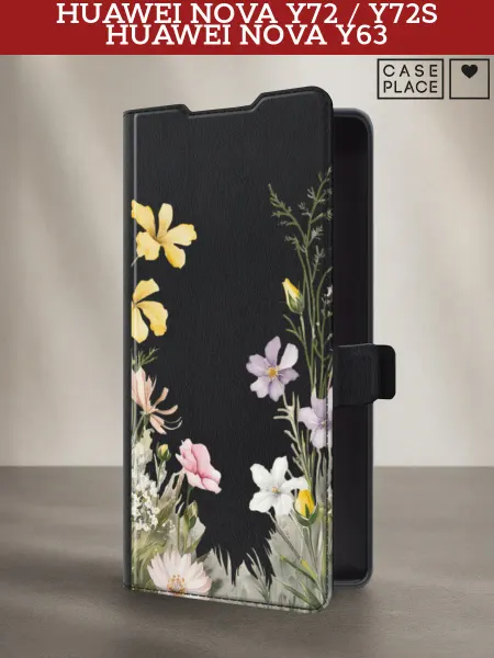 Huawei Чехол-книжка на Nova Y72 Y72S Y63 с цветочками
