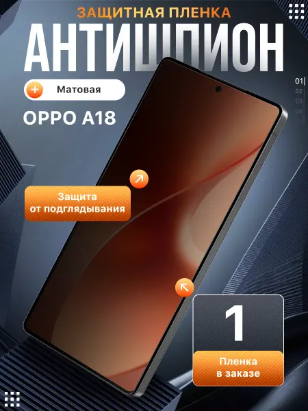 Пленки всем Защитная гидрогелевая пленка на OPPO A18 антишпион