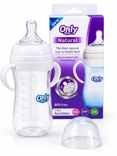 Детская бутылочка для кормления Only Baby Natural 330 мл, BPA Free, с силиконовой соской