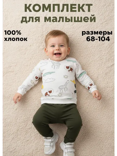 Deiko Baby Детский комплект хлопковый костюм на весну кофта и брюки