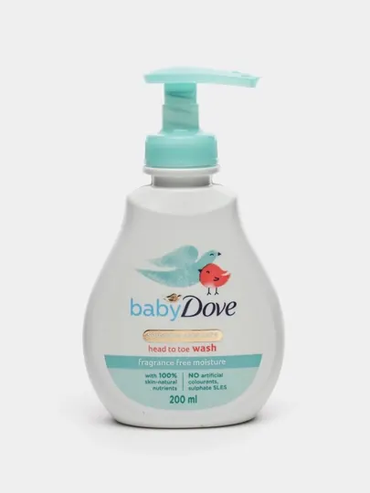 Гель для купания Baby Dove, от макушки до пяточек, 200 мл