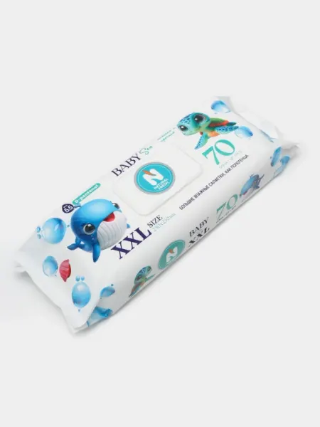 Влажные салфетки ВС Natural Fresh, Baby Sea XXL, 70 шт