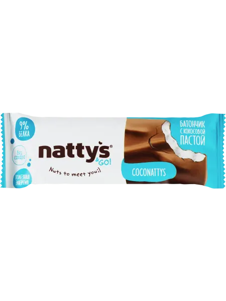 Батончик шоколадный NATTYS&GO! Coconattys с мякотью кокоса в