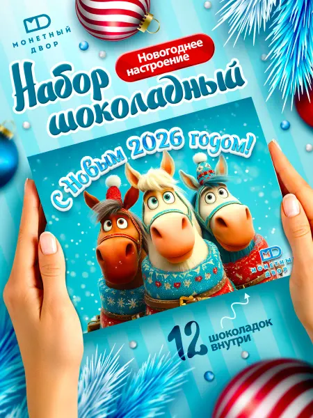 Монетный двор Набор мини-плиток молочного шоколад "Новогодние персонажи"