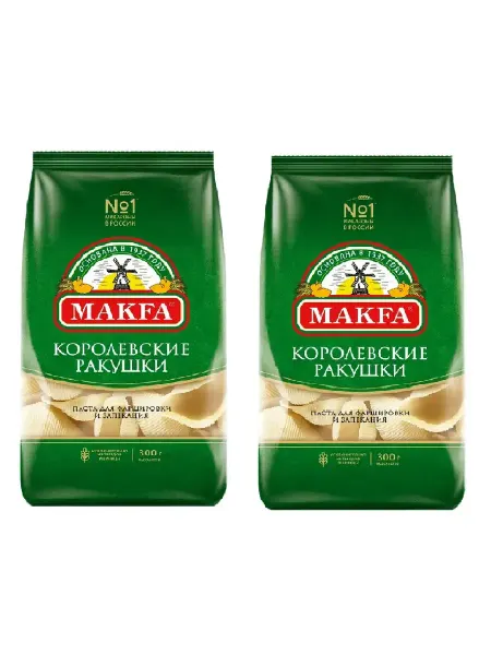 Makfa Макаронные изделия королевские ракушки, 2 уп по 300 г