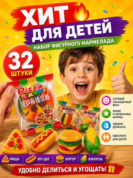 Яркость вкуса Жевательный мармелад микс 32шт