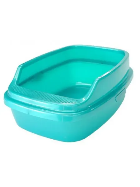Homecat Лоток для кошек Хоумкэт Deluxe, бирюзовый 53х39х23см
