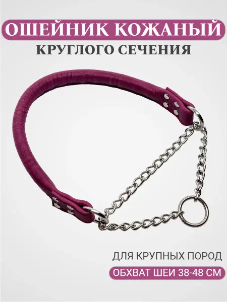 Astarta dog Ошейник круглого сечения полуудавка с цепью
