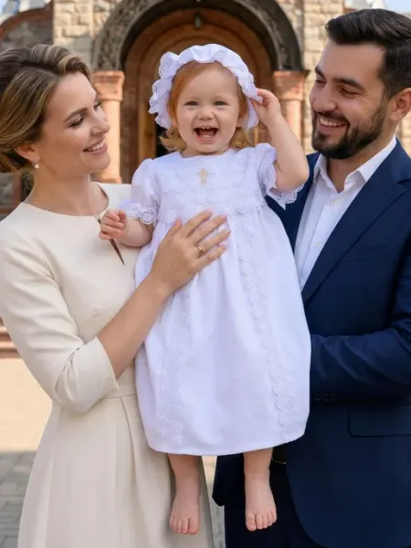 Jolly baby Крестильный набор платье и капор
