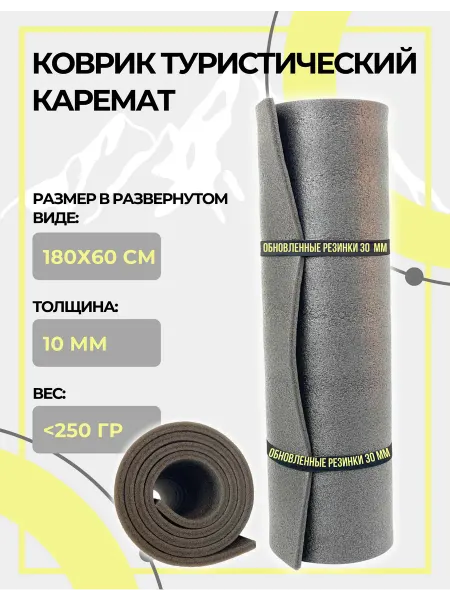 EcoTour Коврик туристический пенка для похода и отдыха толстый 10 мм
