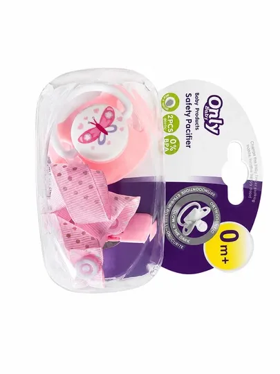 Ортодонтическая светящаяся пустышка, с держателем-клипсой Only Baby